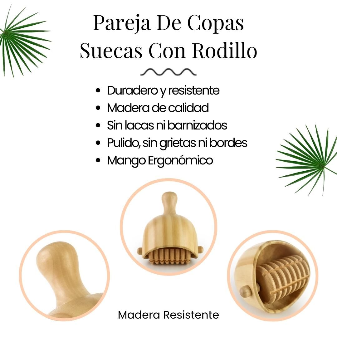 Pareja copas suecas con rodillo Maderoterapia - Imagen 2