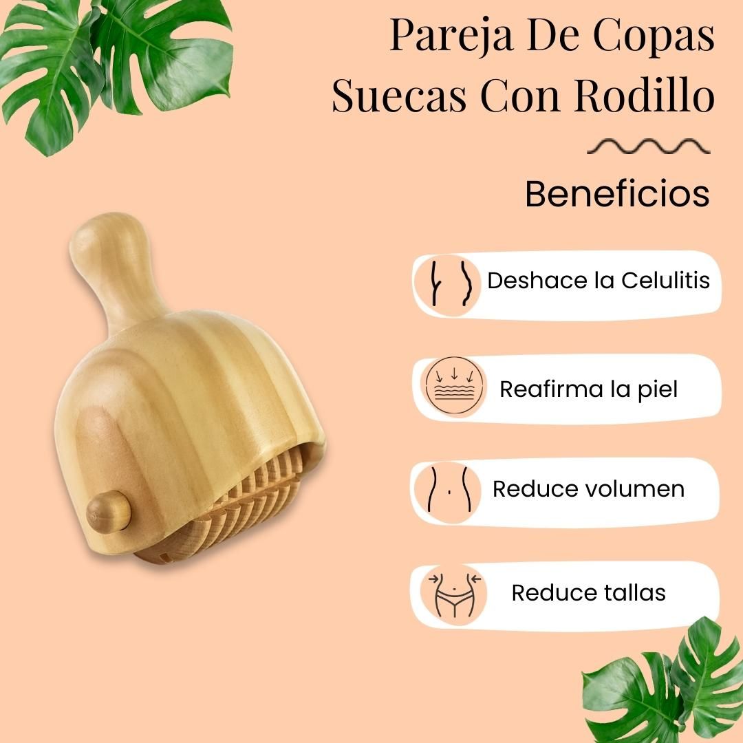 Pareja copas suecas con rodillo Maderoterapia - Imagen 3
