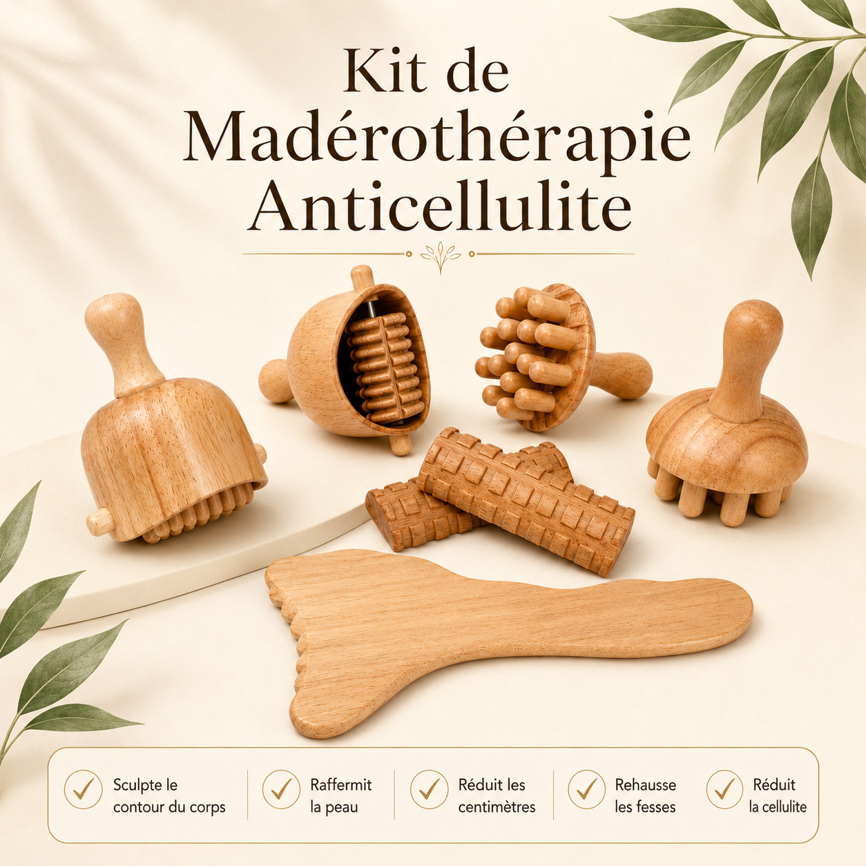 Nouveau kit anticellulite de thérapie en bois – Image 2