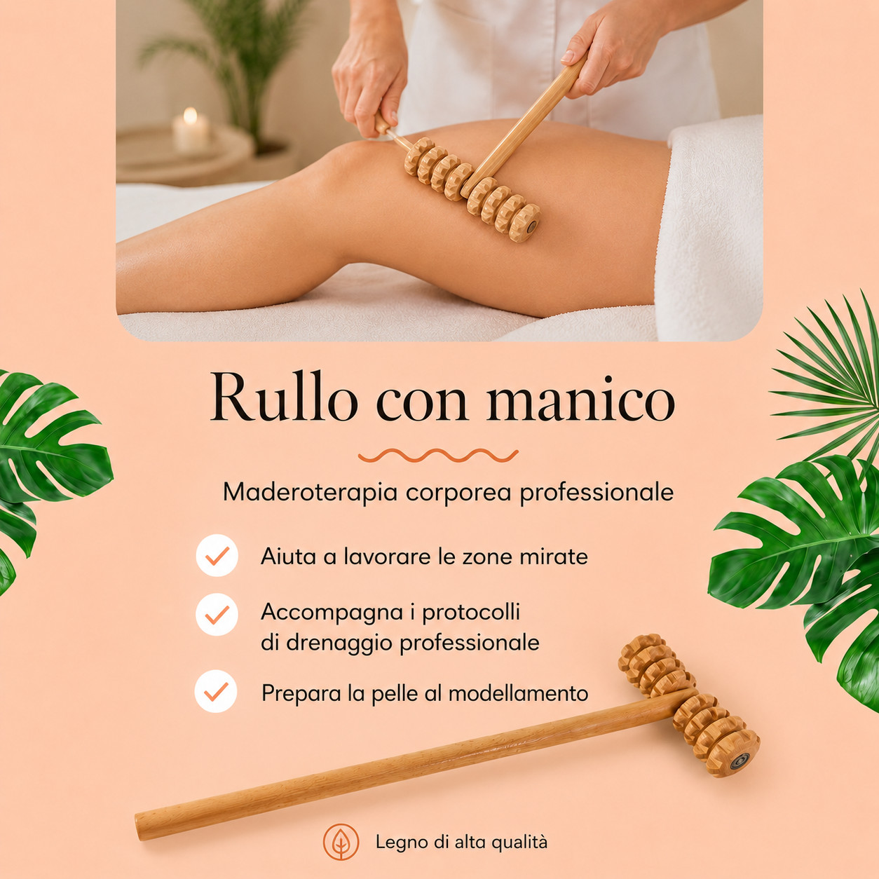 Rullo Maderoterapia Prime con manico - immagine 4